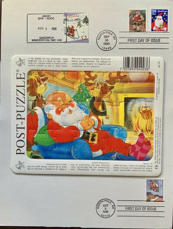 HNLP Hideaki Nakano 3115 Santa Claus Sleep Canada 1628A with Puzzle Envelope 