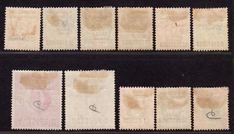 $Great Britain Office Morocco Sc#34-44 M/H/VF, partial set missing #45, Cv. $125