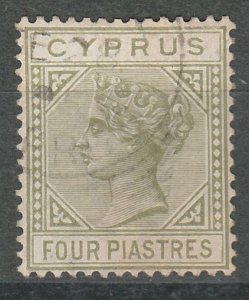CYPRUS 1892 QV 4PI DIE II WMK CROWN CA