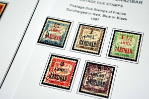 COLOR PRINTED FRENCH OFFICES ABROAD 1885-1944 STAMP ALBUM PAGES (66 ill. pages)