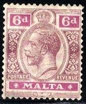 King George V, Malta stamp SC#58 Mint