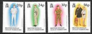 BRITISH INDIAN OCEAN TERR SG189/92 1996 UNIFORMS  MNH