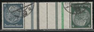 Germany Scott # 417, 419, 2 labels, used, tete beche, Mi # KZ36
