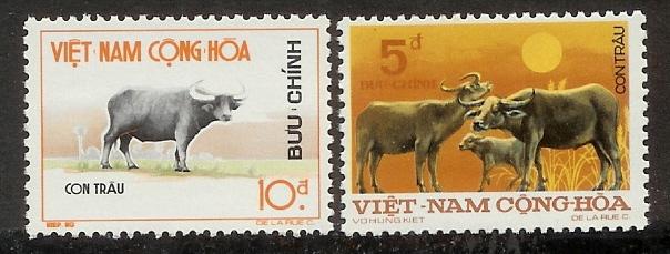 South Vietnam 1973 - SC#460-61 Water Buffalos (2pcs) Set MNH