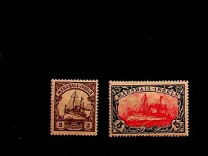 GERMAN COLONIES - MARSHALL ISL. Sc 26-7 LH ISSUE OF 1916 - WMKD SET