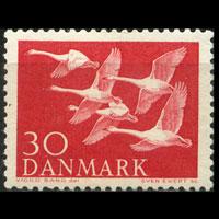DENMARK 1956 - Scott# 361 Whooper Swans 30o NH