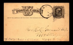 1877 Ownesboro & Rice RR RPO Card 536-D-1 - L15692