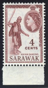 Sarawak 1959 QEII 4c brown-purple superb MNH. SG 190a.