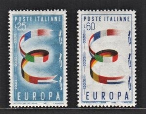 ITALY 1957 United Europe, Peace & Prosperity (2v Cpt) Fresh MNH