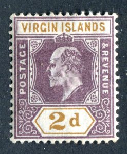 British Virgin Islands 1904 KEVII. 2d stamp. Mint Hinged. SG56.