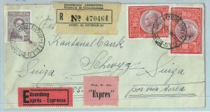 96775 - ARGENTINA - POSTAL HISTORY - EXPRESS  REG  COVER to SWITZERLAND  1951