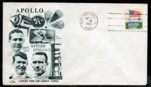 US Apollo 7 Launch Space Cover 1968 D994