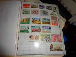 LIBERIA COLLECTION ON ALBUM PAGES, BOTH MINT AN USED