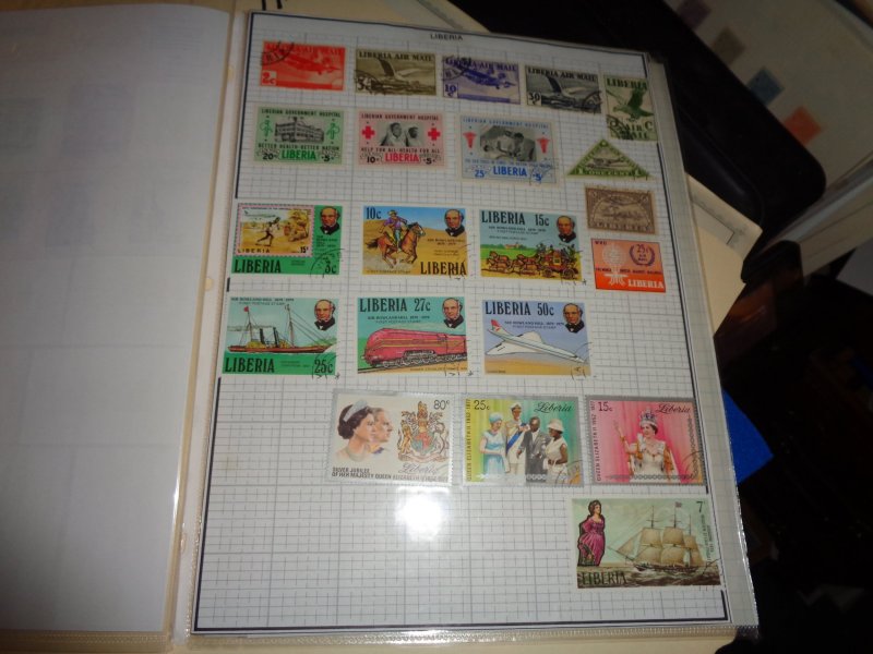 LIBERIA COLLECTION ON ALBUM PAGES, BOTH MINT AN USED