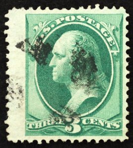 U.S. Used Stamp Scott #158 3c Washington, Massive Jumbo. Face-Free Cancel.