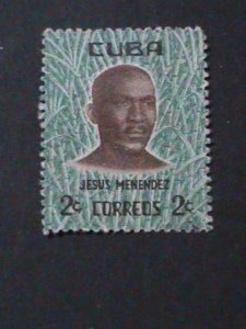 ​CUBA-1961-SC#666-JESUS MENENDEZ, LEADER OF SUGAR INDUSTRY-MH-VF-63 YEARS OLD