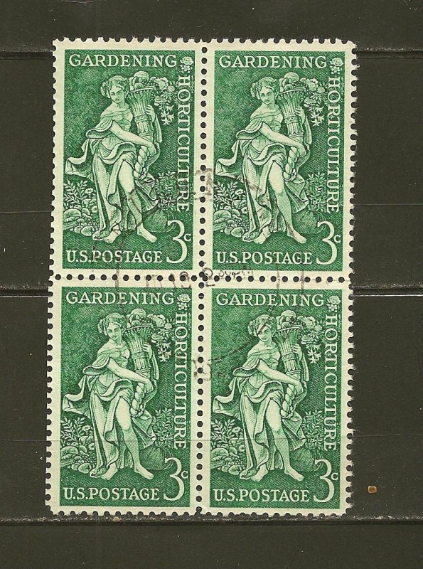 USA 1100 Bountiful Earth Block of 4 Used