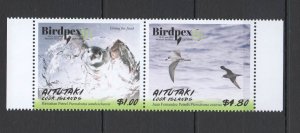 SS0248 2018 AITUTAKI FAUNA FLYING DIVING BIRDS BIRDPEX 8 EXPO PETREL 1SET MNH