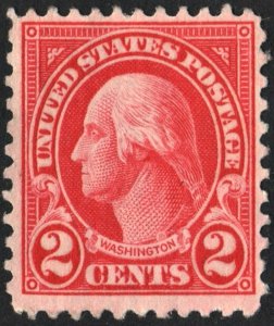 SC#634 2¢ Washington Single (1927) Uncancelled/No Gum