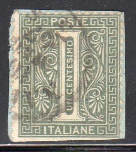 Italy 24 - Used-On Piece - Numeral (cv $4.00) - Faults