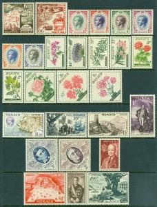 EDW1949SELL : MONACO Group of Mint NH or LH Complete sets. Scott Catalog $102.00