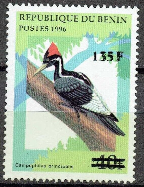 BENIN 2000 Mi A1246 1000€ BIRDS CAMPPHILUS PRINCIPALIS OVERPRINT SURCHARGE MNH -