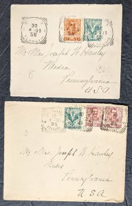 8 1900-1920 Italy covers to USA inc advertising venice view [Y77]