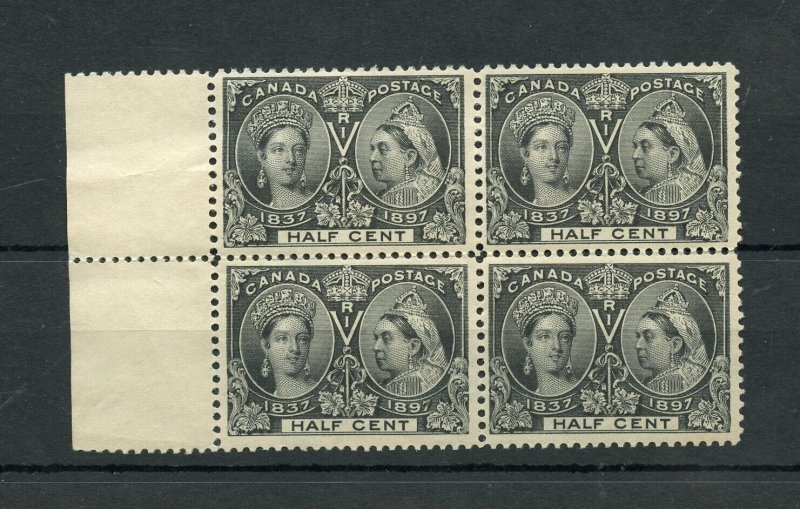 CANADA 1/2c JUBILEE QUEEN VICTORIA SCOTT #50 BLOCK OF FOUR MINT NEVER HINGED