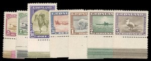 Greenland #11/18 Cat$325 (for complete set), 1943 5o-5k, complete except for ...