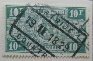 A6P18F145 Belgium Parcel Post and Railway Stamp 1927-31 10fr used Kortrijk-