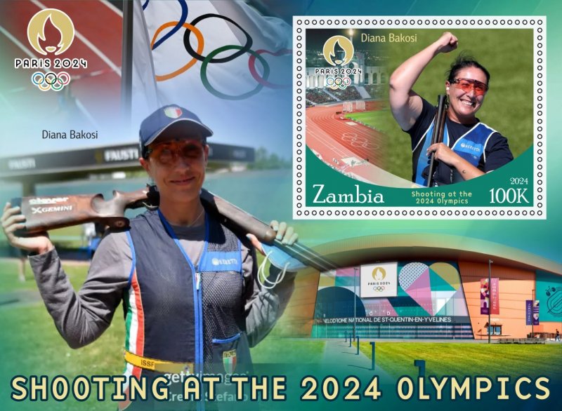 Olympic Games Paris 2024 Shooting 2024 year, 6 sheets  perforated  NEW