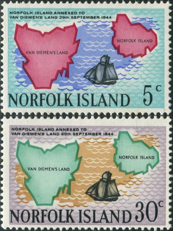 Norfolk Island 1969 SG100-101 Annexation set MNH