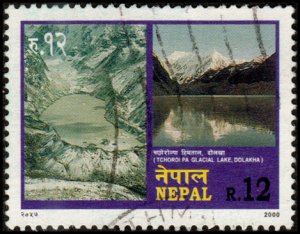 Nepal 670 - Used - 12r  Tchorolpa Glacial Lake (2000) (cv $1.50)