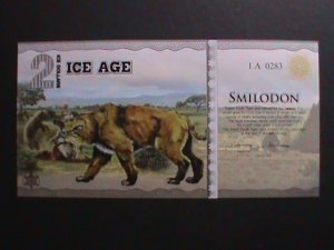 ​AFRICA-SMILODON-2 ICE DOLLARS POLYMER PICTORIAL NOTE-UNC- VERY FINE LAST ONE