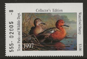 Texas TX17  1997  $3.00   State duck stamp vf mint nh