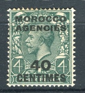 MOROCCO AGENCIES; 1917-20s early GV surcharged issue Mint hinged 40c.