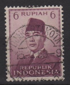Indonesia 1951/53 - Scott 394 used - 6r, President Sukarno