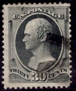 US Stamp #165 30c Gray Black Hamilton USED SCV $135. Crisp, Fresh Paper.