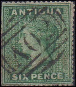 Antigua #4, Incomplete Set, 1863-1867, Used