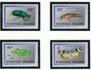 Norfolk Is 448-51 MNH 1989 Insects (ak3341)