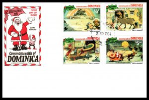 Dominica 706-715 Disney's Set of Three U/A FDC