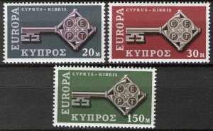 Cyprus 1968, Europa Cept set VF MNH, Mi 307-09 cat 4€