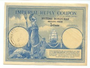 scarce BRITISH HONDURAS 5c IMPERIAL Reply coupon - IRC