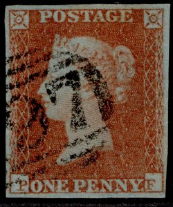 GB QV SG8, 1d red-brown PLATE 118, USED. Cat £38. PF 