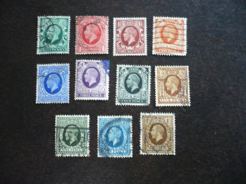 Stamps - Great Britain - Scott# 210-220 - Used Part Set of 11 Stamps