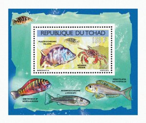 Chad 2012 Imperf. Fish and Shellfish 2012 Full No. 2523 A- 2526 A - BL. 407 - 410-