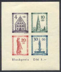 GERMANY #5NB8b Mint NH - 1949 Building Imperf S/S