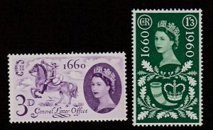 Great Britain # 375-376, Postboy on Horseback, Mint NH, 1/2 Cat.