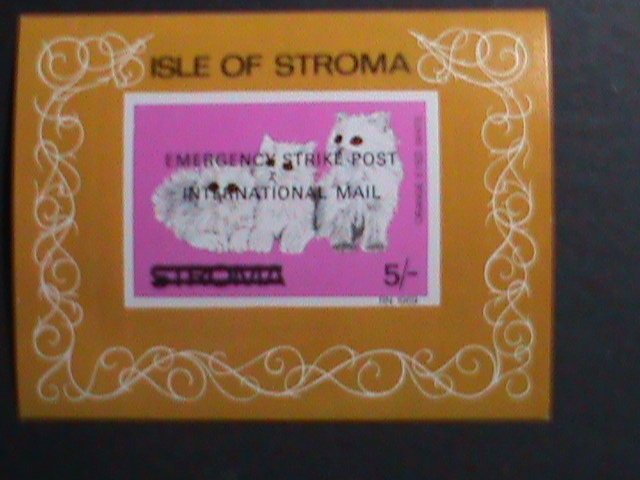 ISLE OF STROMA 1969 INTERNATIONAL MAIL -LOVELY CATS-IMPERF- MNH S/S VERY FINE