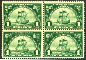 U.S. #614 MINT BLOCK OG NH
